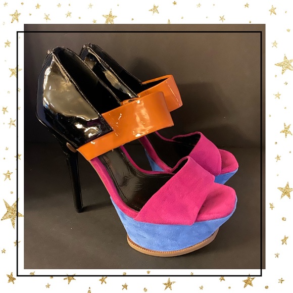 Sole Society Patent Suede Platform Heels 5 - Picture 2 of 7